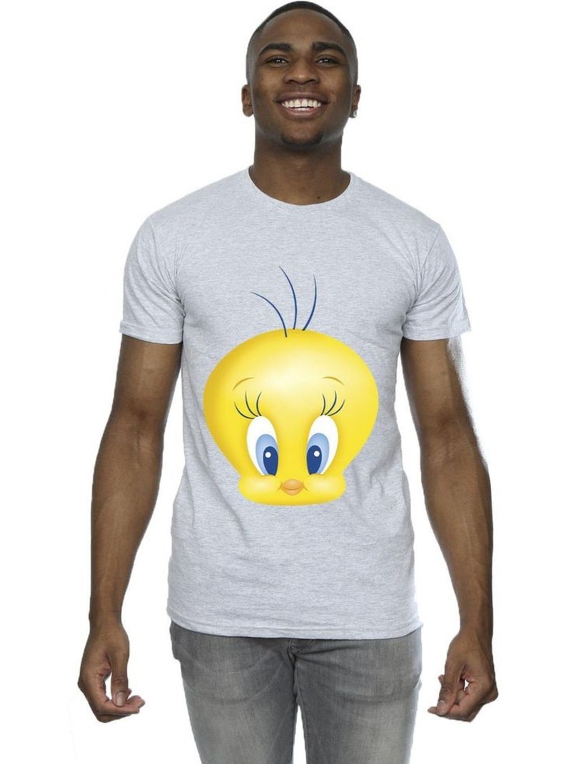 Looney Tunes - Camiseta de Piolín Cara para Hombre Gris jaspeado - Kiabi