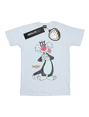 Looney Tunes - Camiseta de Silvestre Efecto Envejecido para Hombre