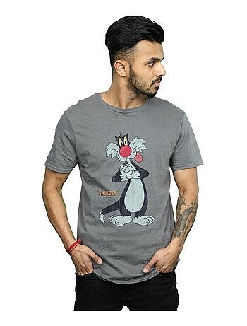 Looney Tunes - Camiseta de Silvestre Efecto Envejecido para Hombre
