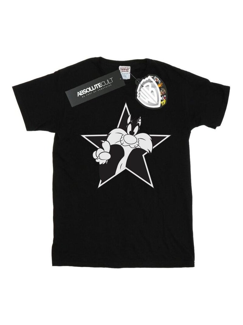 Looney Tunes - Camiseta de Silvestre Estrella Mono para Hombre Negro - Kiabi