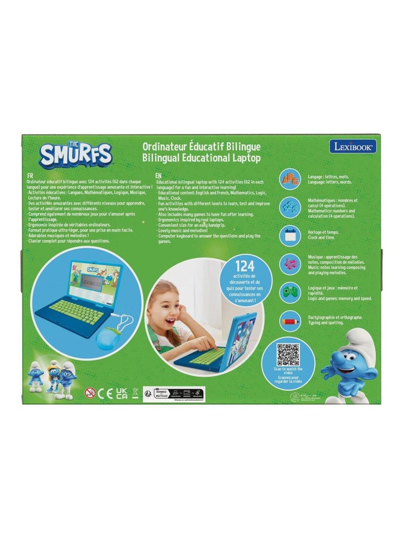 Los Pitufos puertoátil Educativo Bilingüe con 124 actividades (EN/FR) Azul - Kiabi