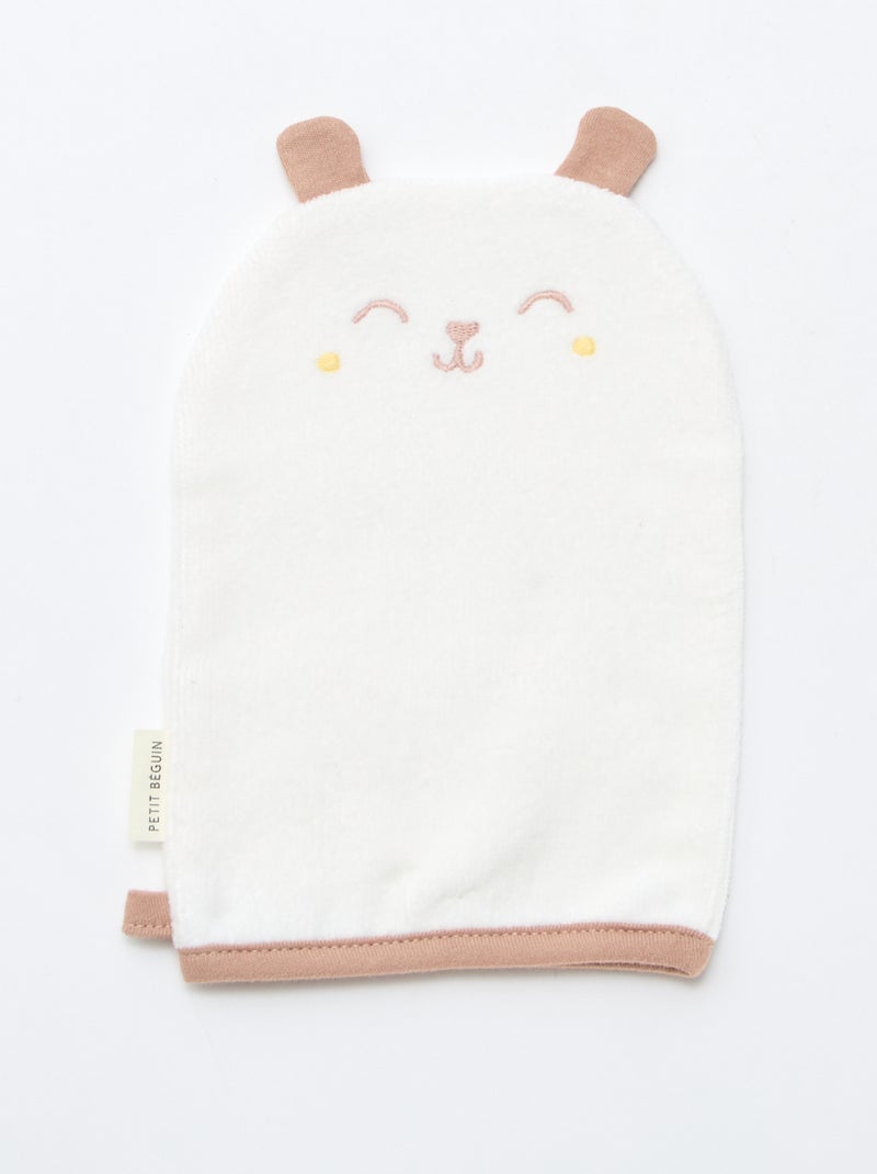 Lote capa de baño + manopla 'Petit Béguin' Blanco - Kiabi