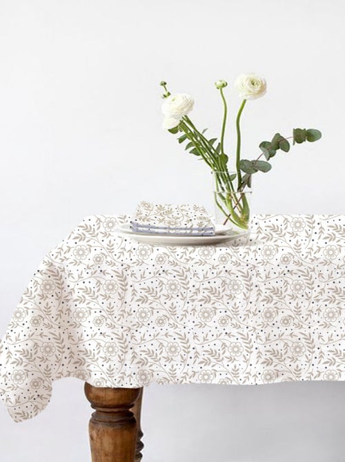Lote de 1 mantel cuadrado + 2 servilletas con estampado floral - Kiabi