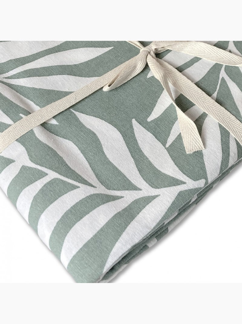 Lote de 1 mantel rectangular + 4 servilletas con estampado de hojas Verde - Kiabi