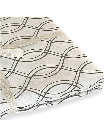 Lote de 1 mantel rectangular + 4 servilletas con estampado geométrico