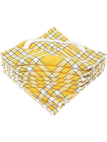 Lote de 10 baberos de algodón con estampado de cuadros vichy CLEAN