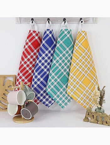 Lote de 10 baberos de algodón con estampado de cuadros vichy CLEAN