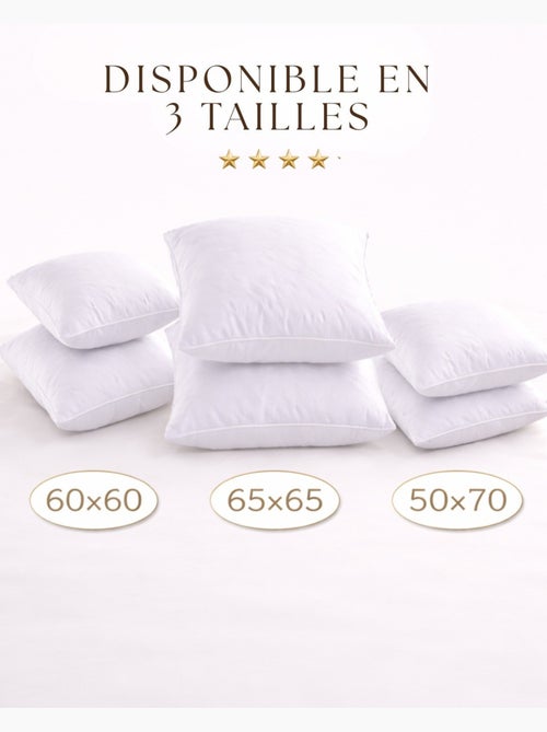 Lote de 2 almohadas de poliéster moelleux premium promo linge - Kiabi Lote de 2 almohadas de poliéster moelleux premium promo linge - Kiabi