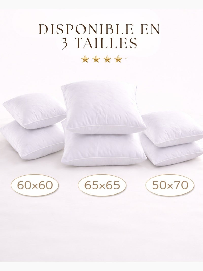 Lote de 2 almohadas de poliéster moelleux premium promo linge Blanco - Kiabi