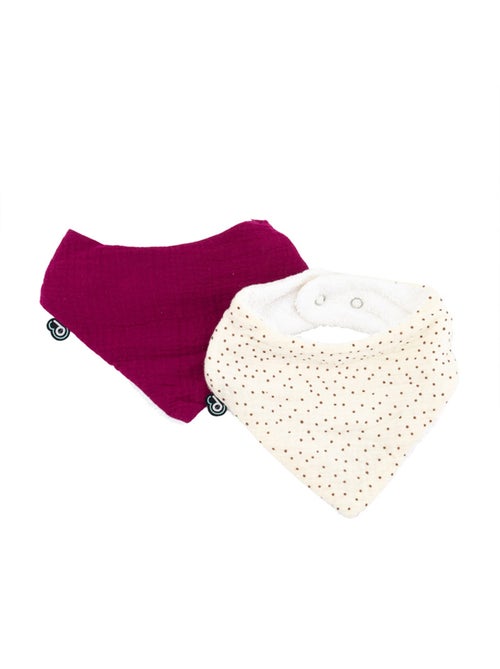 Lote de 2 baberos bandana de muselina para bebé - Kiabi