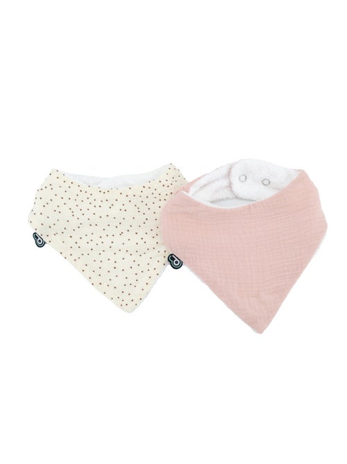 Lote de 2 baberos bandana de muselina para bebé - Kiabi