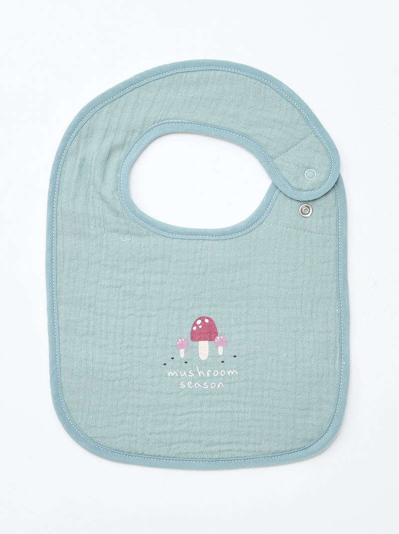 Lote de 2 baberos de gasa de algodón con forro de rizo Blanco - Kiabi