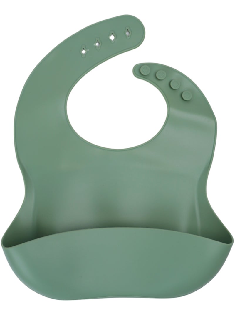 Lote de 2 baberos de silicona Thermobaby con bolsillo Verde - Kiabi
