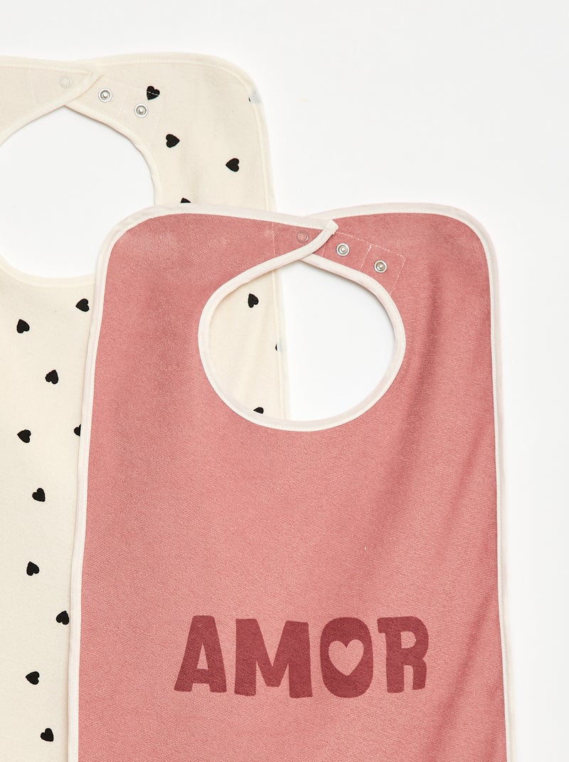 Lote de 2 baberos grandes de rizo - So Easy Beige - Kiabi