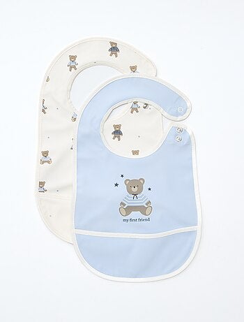 Lote de 2 baberos impermeables con estampado