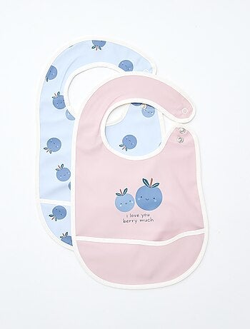 Lote de 2 baberos impermeables con estampado