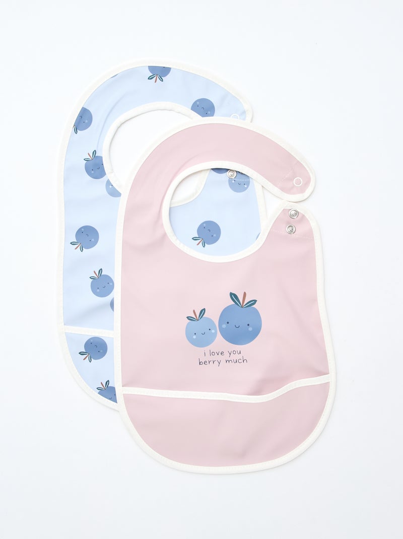 Lote de 2 baberos impermeables con estampado Purpura - Kiabi