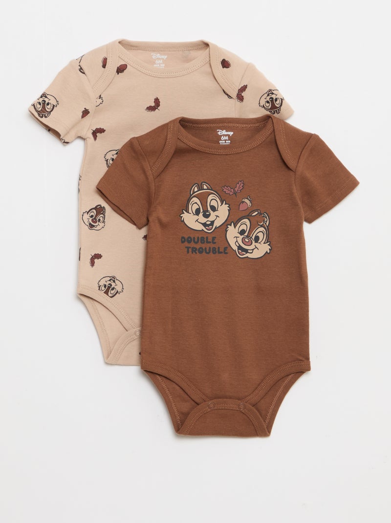Lote de 2 bodies 'Stitch' 'Disney' Beige - Kiabi