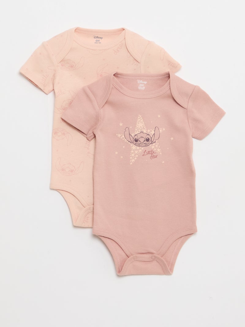 Lote de 2 bodies 'Stitch' 'Disney' Rosa - Kiabi