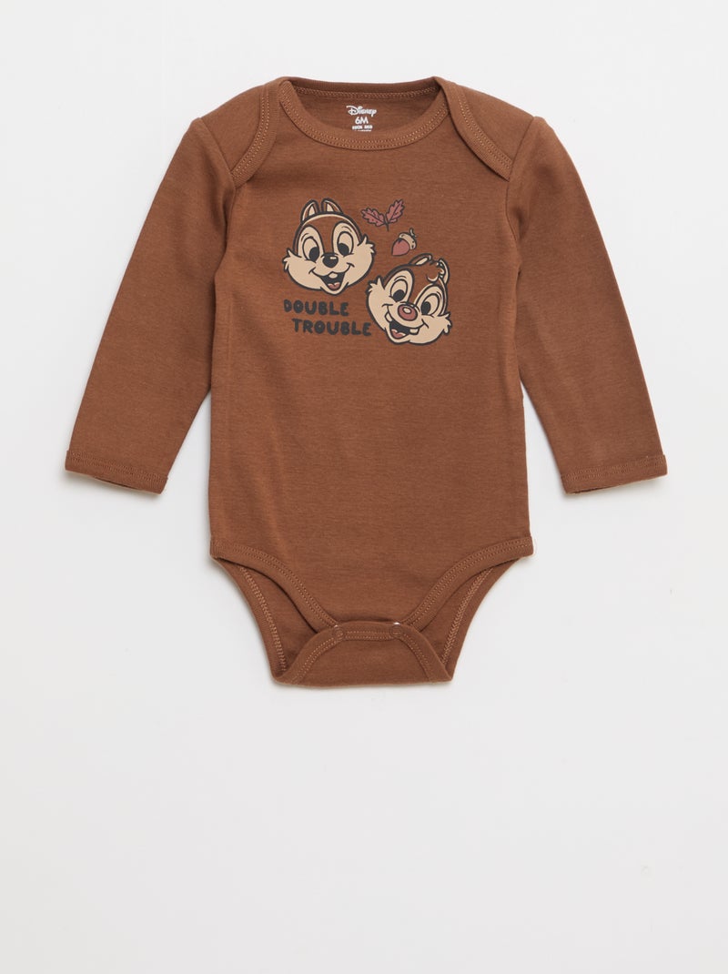 Lote de 2 bodies 'Tic y Tac' 'Disney' Beige - Kiabi