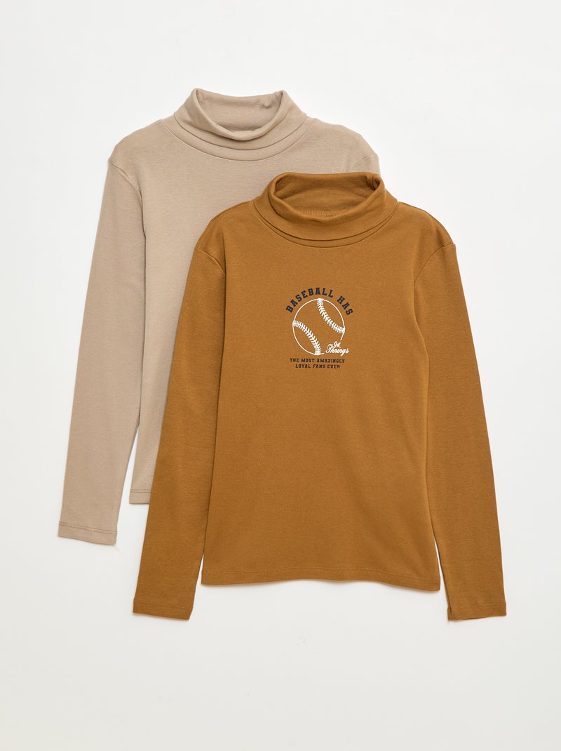 Lote de 2 camisetas interiores de cuello alto Amarillo - Kiabi