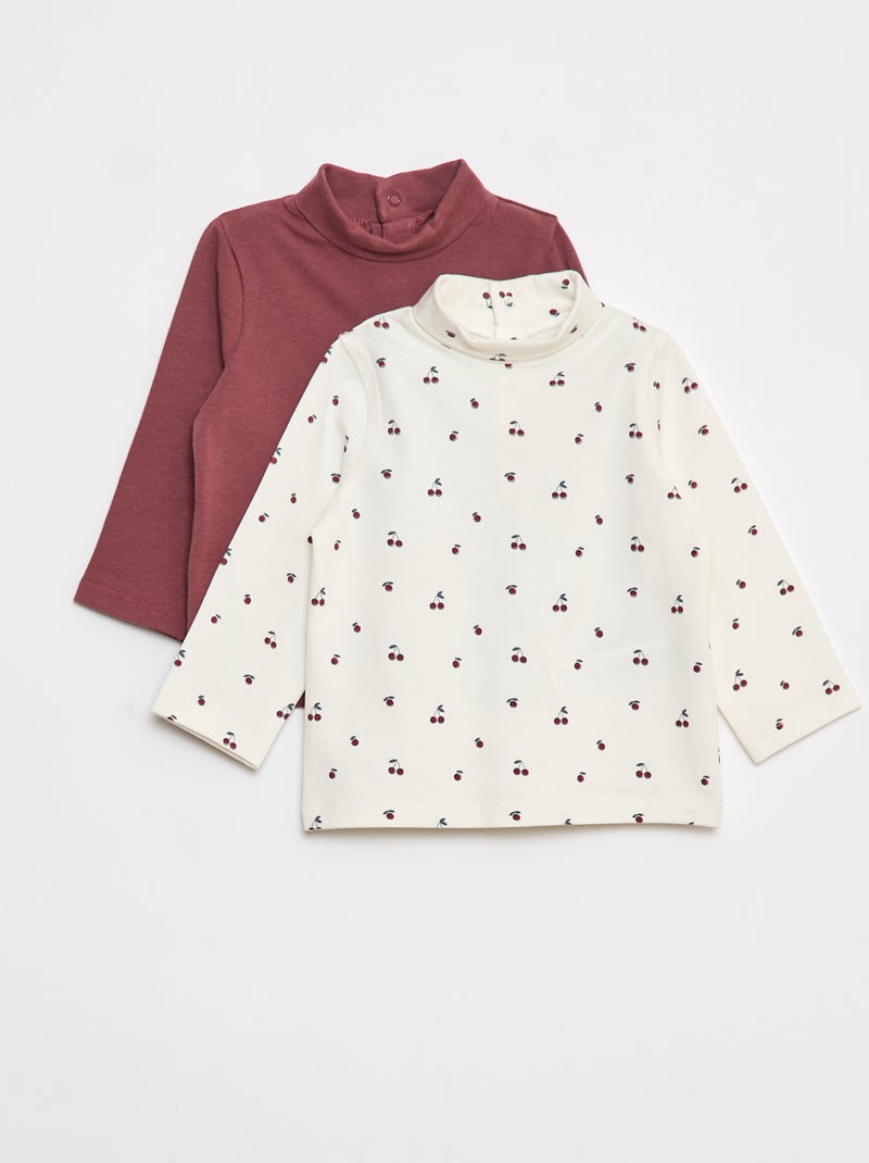 Lote de 2 camisetas interiores de cuello alto Blanco - Kiabi