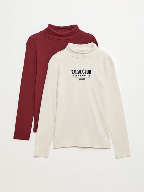 Lote de 2 camisetas interiores de cuello alto - Kiabi