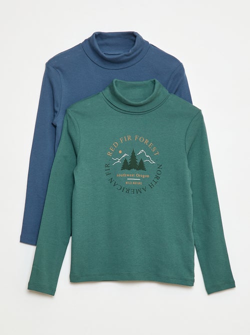Lote de 2 camisetas interiores de cuello alto - Kiabi