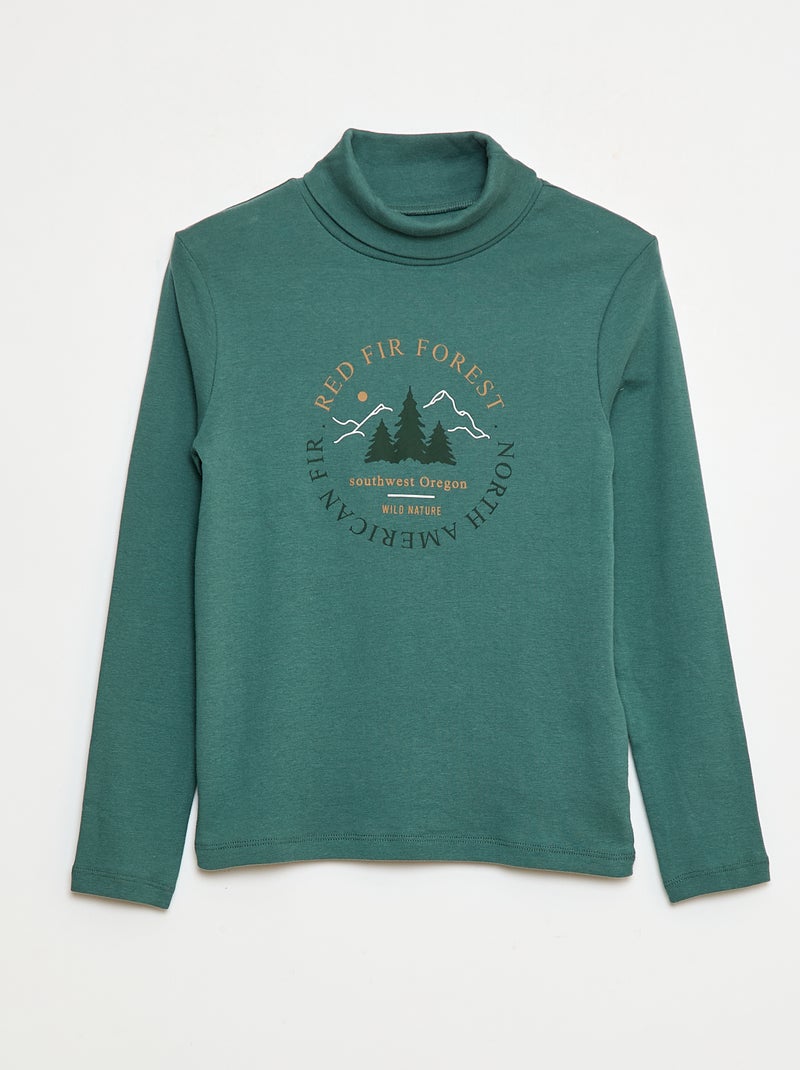 Lote de 2 camisetas interiores de cuello alto Verde - Kiabi