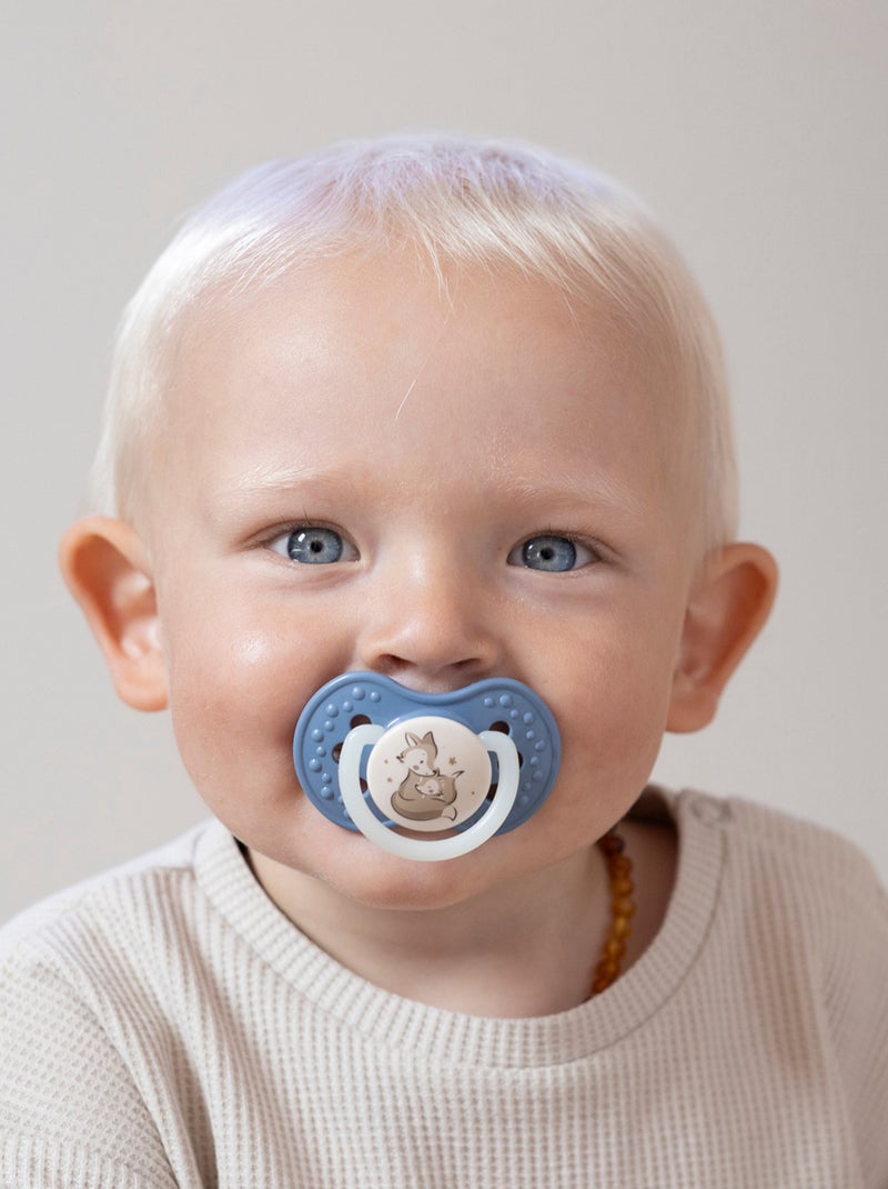 Lote de 2 chupetes dinámicos difrax lovi noche & día | Difrax Azul - Kiabi