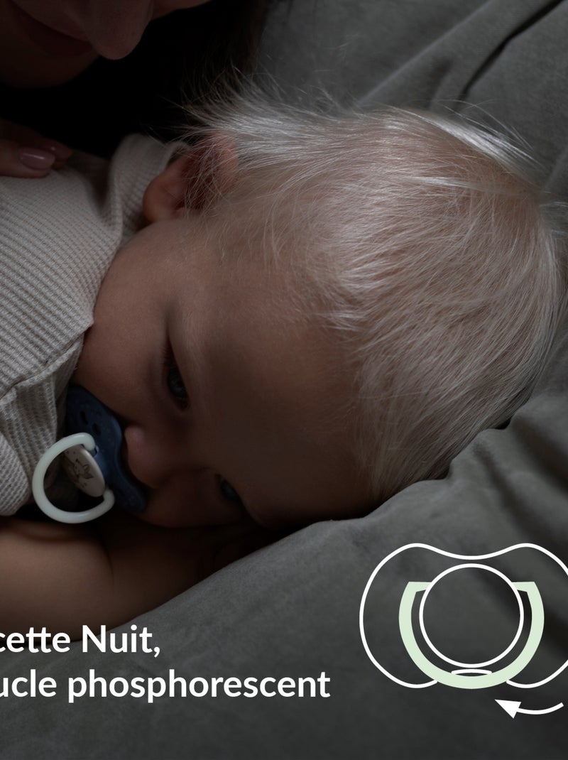 Lote de 2 chupetes dinámicos difrax lovi noche & día | Difrax Azul - Kiabi