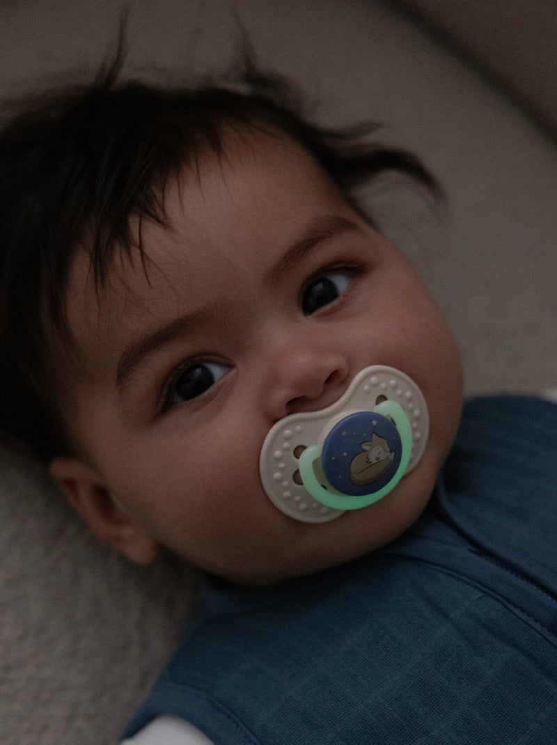 Lote de 2 chupetes dinámicos difrax lovi noche & día | Difrax Rosa - Kiabi