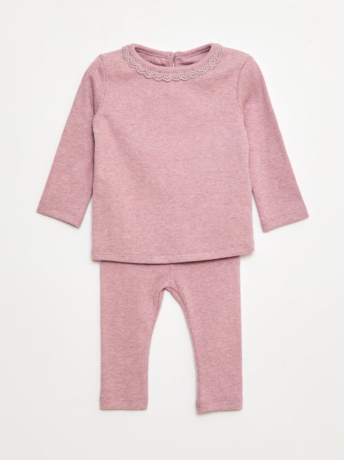 Lote de 2 conjuntos camiseta + leggings - 2 piezas - Kiabi