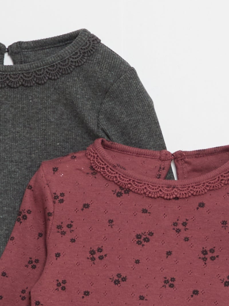 Lote de 2 conjuntos camiseta + leggings - 2 piezas Rojo - Kiabi