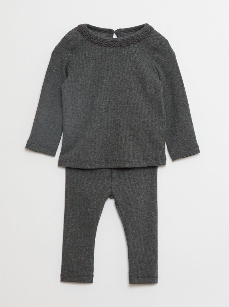 Lote de 2 conjuntos camiseta + leggings - 2 piezas Rojo - Kiabi