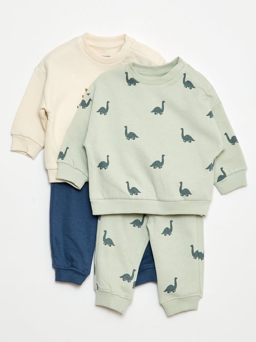 Lote de 2 conjuntos jersey + pantalón de algodón - Kiabi