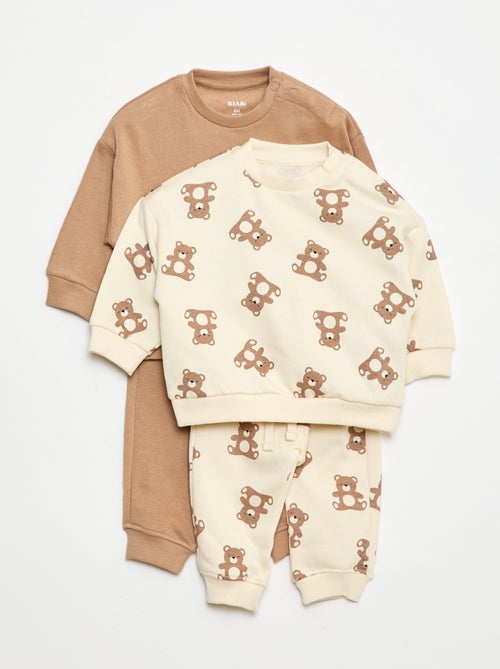 Lote de 2 conjuntos jersey + pantalón en algodón - Kiabi
