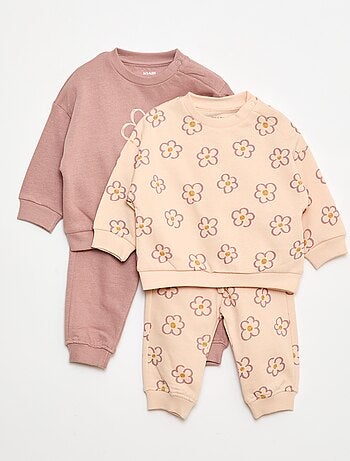 Lote de 2 conjuntos jersey + pantalón en algodón