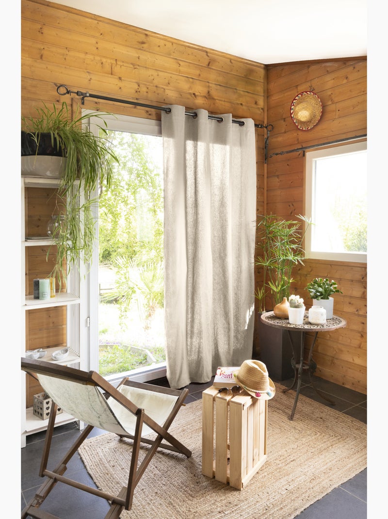 Lote de 2 cortinas 100% algodón prelavado – kala Beige - Kiabi