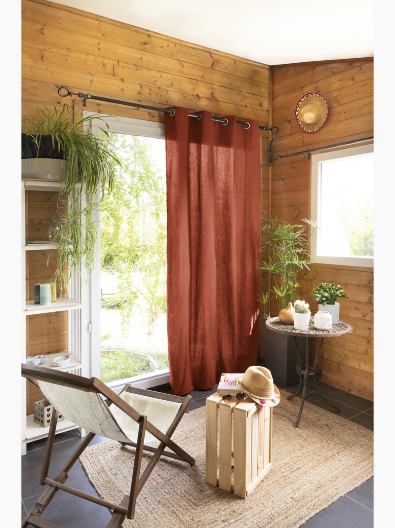 Lote de 2 cortinas 100% algodón prelavado – kala Terracota - Kiabi