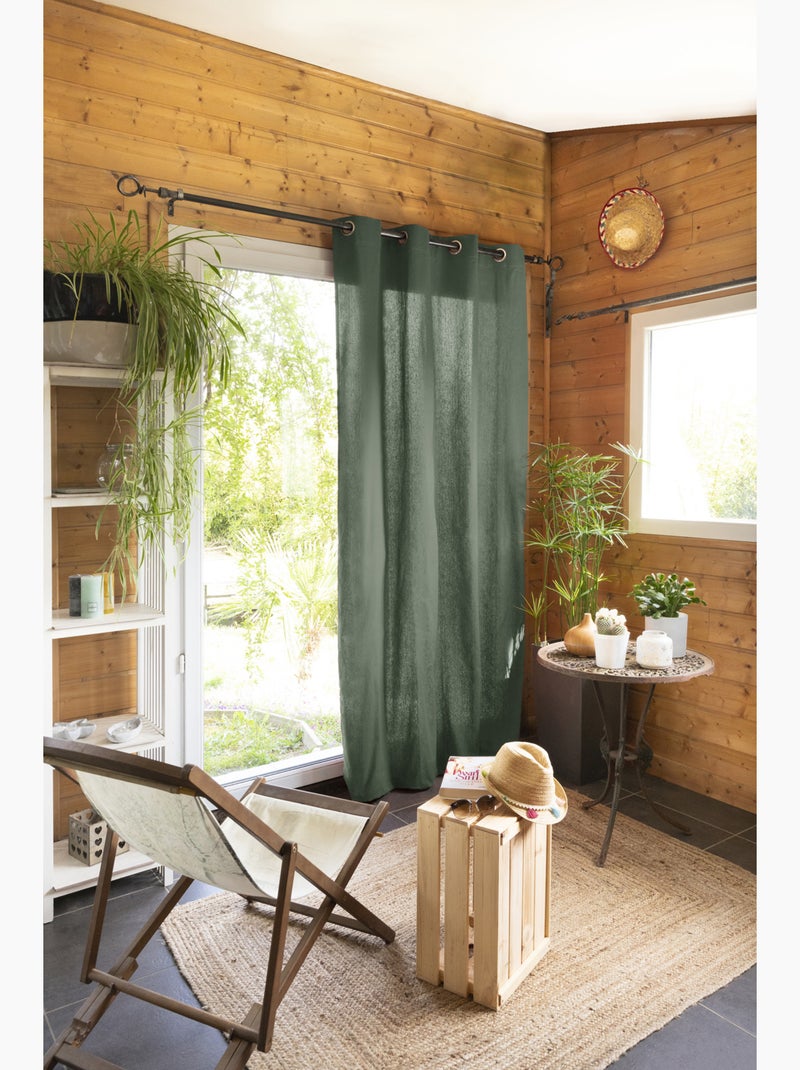 Lote de 2 cortinas 100% algodón prelavado – kala Verde romero - Kiabi