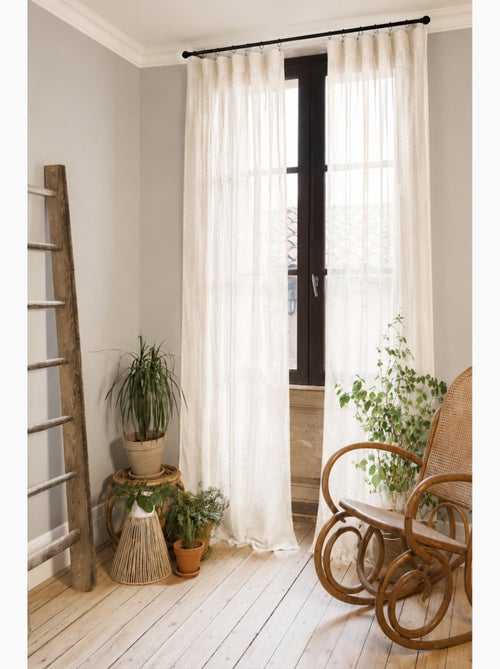 Lote de 2 cortinas de gasa de algodón - Kiabi Lote de 2 cortinas de gasa de algodón - Kiabi
