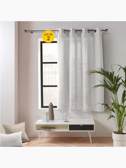 Lote de 2 cortinas de poca altura – twily – polialgodón - Kiabi Lote de 2 cortinas de poca altura – twily – polialgodón - Kiabi