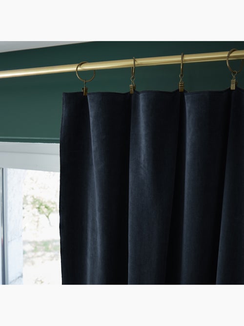 Lote de 2 cortinas de terciopelo – anillas con pinza – algodón grueso – césar - Kiabi Lote de 2 cortinas de terciopelo – anillas con pinza – algodón grueso – césar - Kiabi
