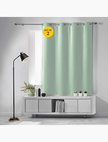 Lote de 2 cortinas opacas con ojales – lisas
