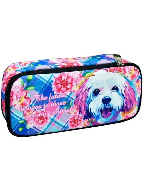 Lote de 2 estuches con cremallera 'love dog' tie-dye – 23 cm - Kiabi Lote de 2 estuches con cremallera 'love dog' tie-dye – 23 cm - Kiabi