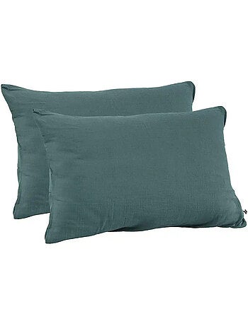 Lote de 2 fundas de almohada - doble gasa de algodón - gaïa
