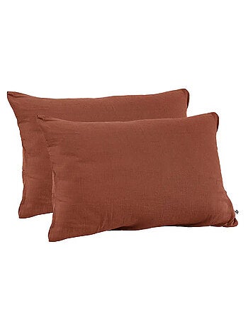 Lote de 2 fundas de almohada - doble gasa de algodón - gaïa