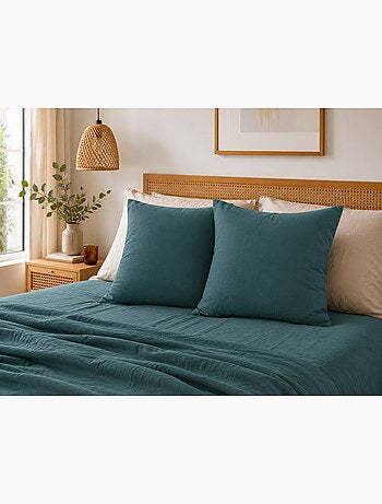 Lote de 2 fundas de almohada – doble gasa de algodón – gaïa