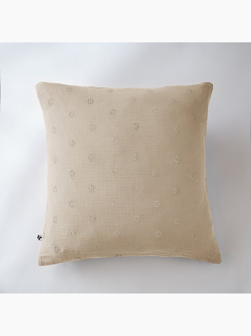 Lote de 2 fundas de almohada – gasa de algodón bordada – gaïa boho Beige Cordel - Kiabi
